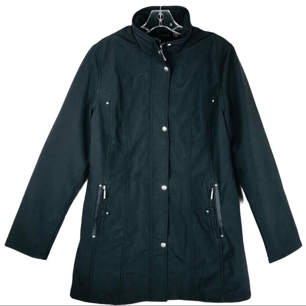 NWT Weatherproof black fleece lined zip midi jacket small